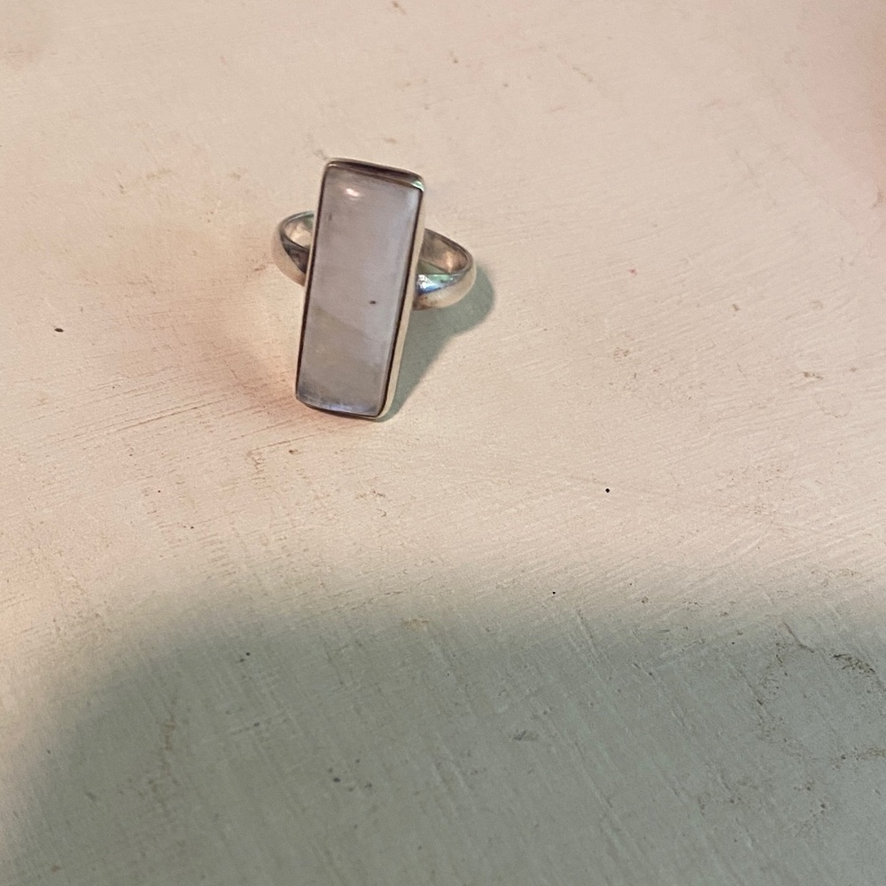Sterling Silver Moonstone Rectangular Ring - image 6